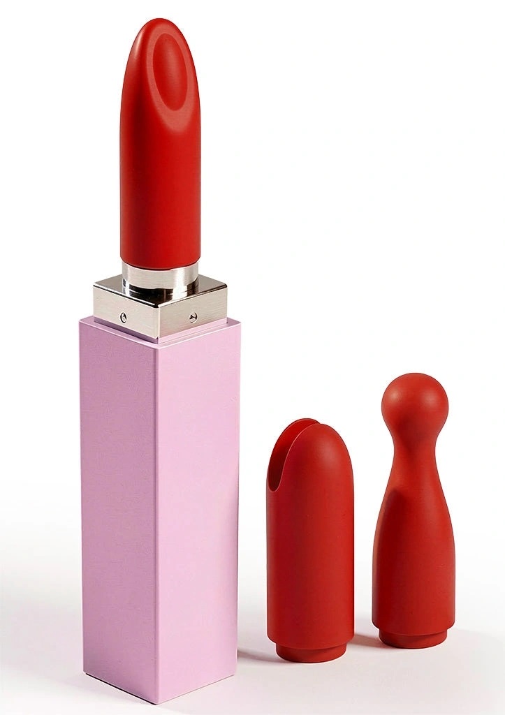 Vibratore a rossetto 3 testine intercambiabili